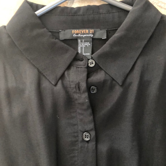 Forever 21 black button up tunic/dress - Picture 2 of 8